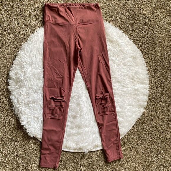 Urban Daisy Leggings Cutouts Mauve Pink Womens Size Medium - Picture 1 of 7